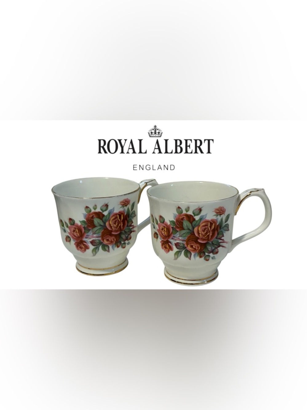 VINTAGE ROYAL ALBERT CHINA MUG SET CENTENNIAL ROSE COLLECTION